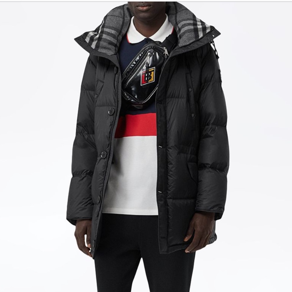 Burberry Logo Detail Hooded Puffer Coat
